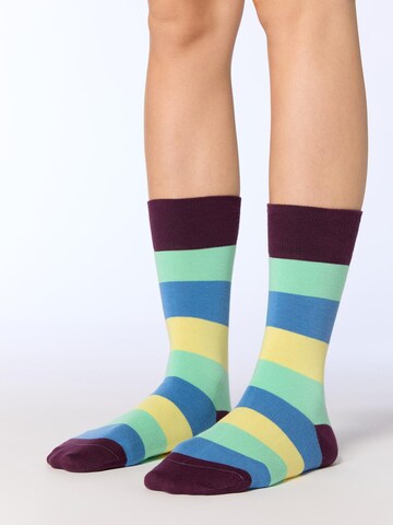 Albero Natur Socks 'Bio-Baumwoll-Socken mit längerem Bündchen - 4er Pack' in Yellow