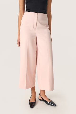 SOAKED IN LUXURY Wide leg Pants 'SLCorinne' in Orange: front