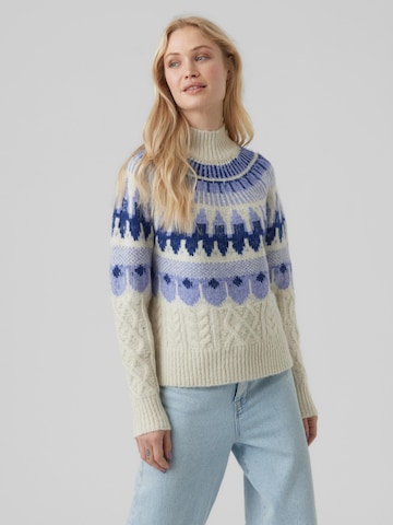 VERO MODA Sweter 'AGGIE' w kolorze szary: przód