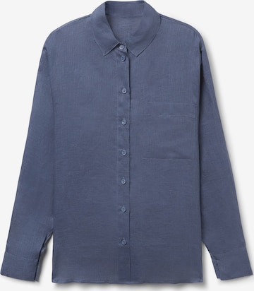 INTIMISSIMI Bluse 'The Pure Linen' in Blau: Vorderseite