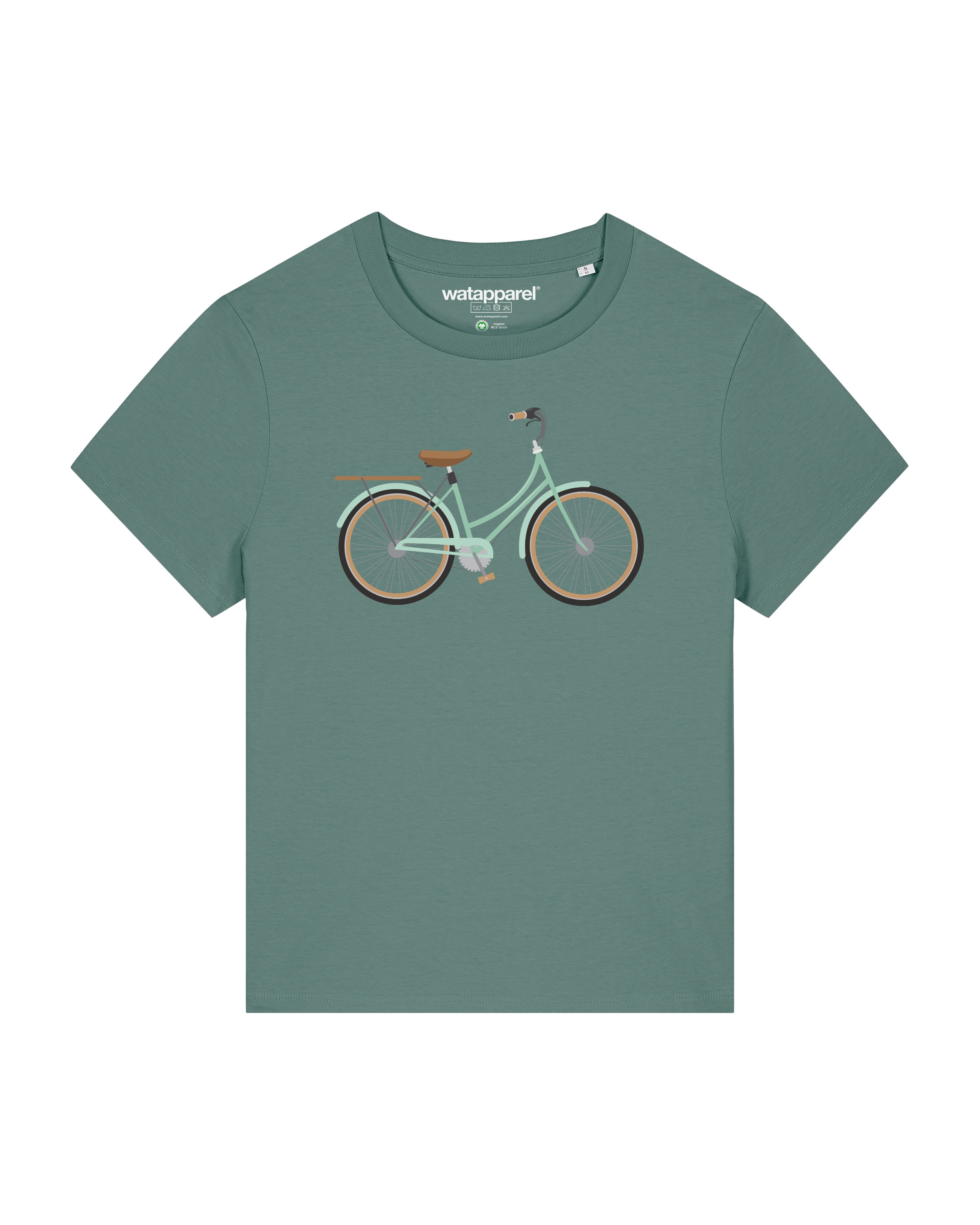 Maglietta 'Mint Bike' di Watapparel in verde: frontale