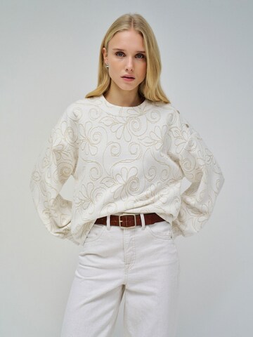 Salsa Jeans Sweatshirt in Wit: voorkant