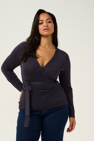 KAFFE CURVE Knit cardigan 'Ankre' in Blue: front