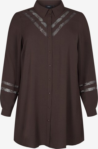 Zizzi Blouse 'CAKAMMA' in Bruin: voorkant