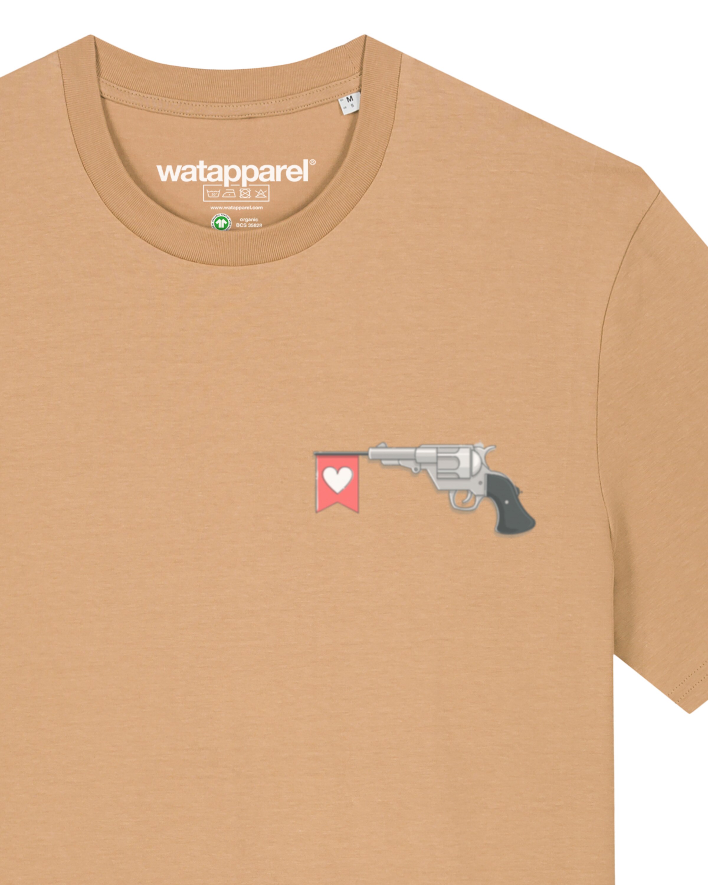 T-Shirt 'Make love not war' Watapparel en beige