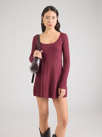 HOLLISTER Úpletové šaty – červená: přední strana