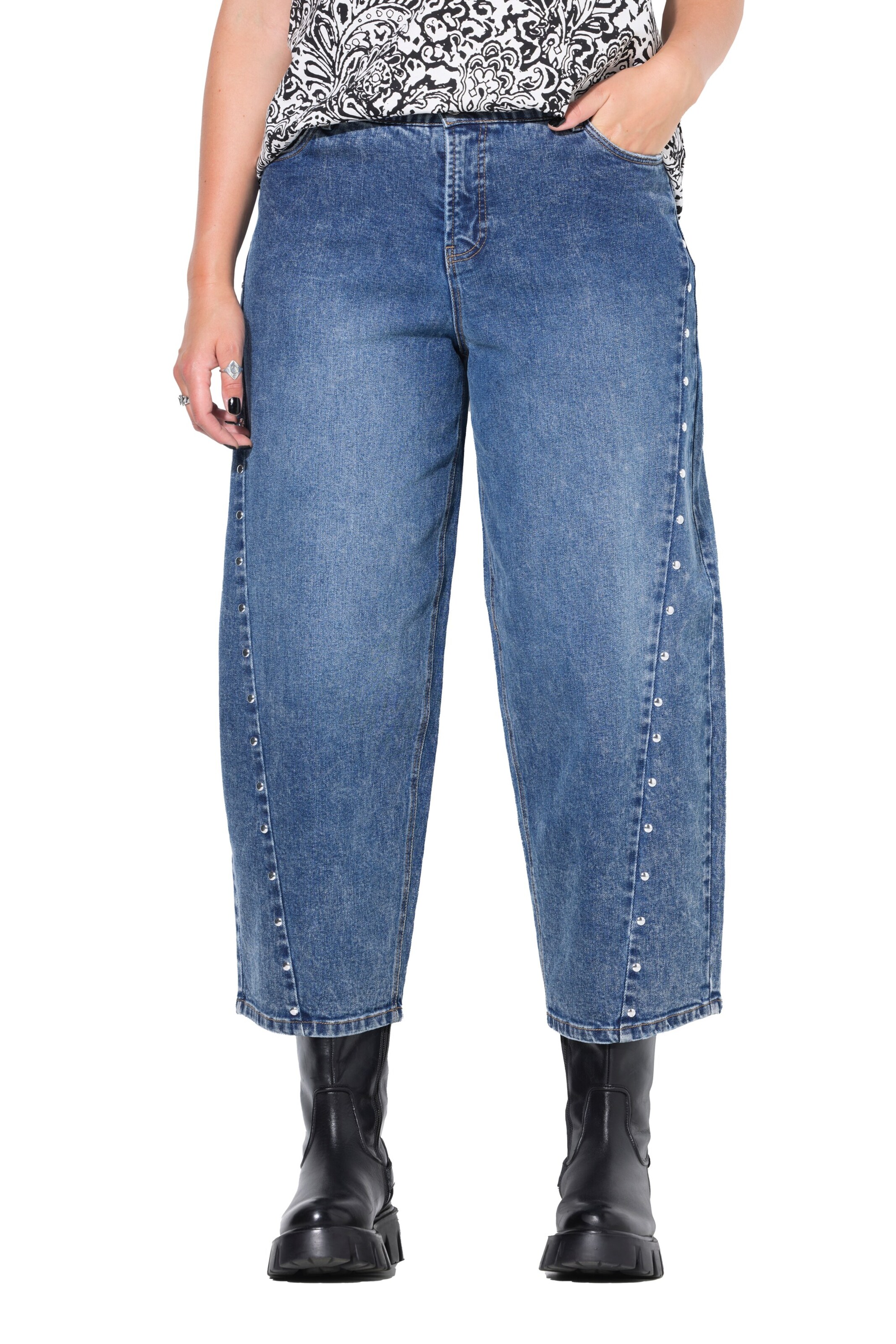 Studio Untold Loosefit Jeans in Blauw: voorkant