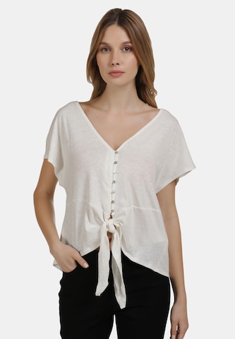 Camicia da donna di DreiMaster Vintage in bianco: frontale