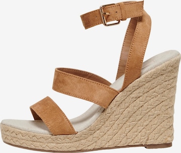 ONLY Sandalen met riem 'AMELIA' in Bruin: voorkant