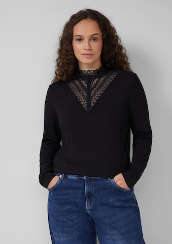 T-shirt QS en noir : devant