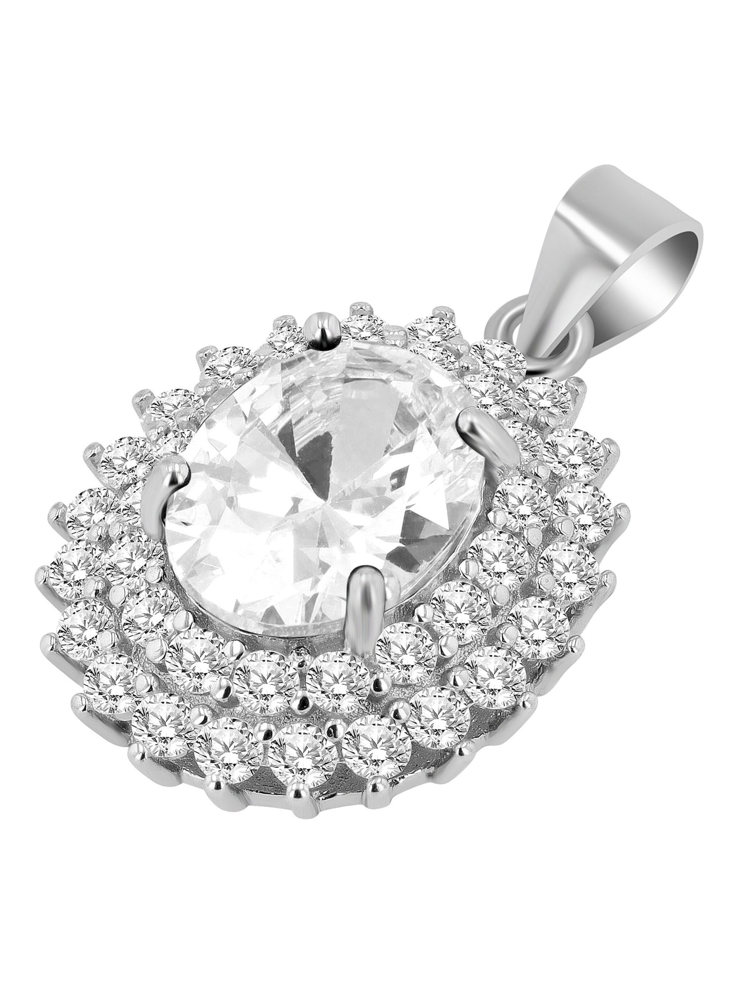 Akzent Pendant '"Lani" aus 925 Sterlingsilber, rhodiniert, langlebig' in Silver: front