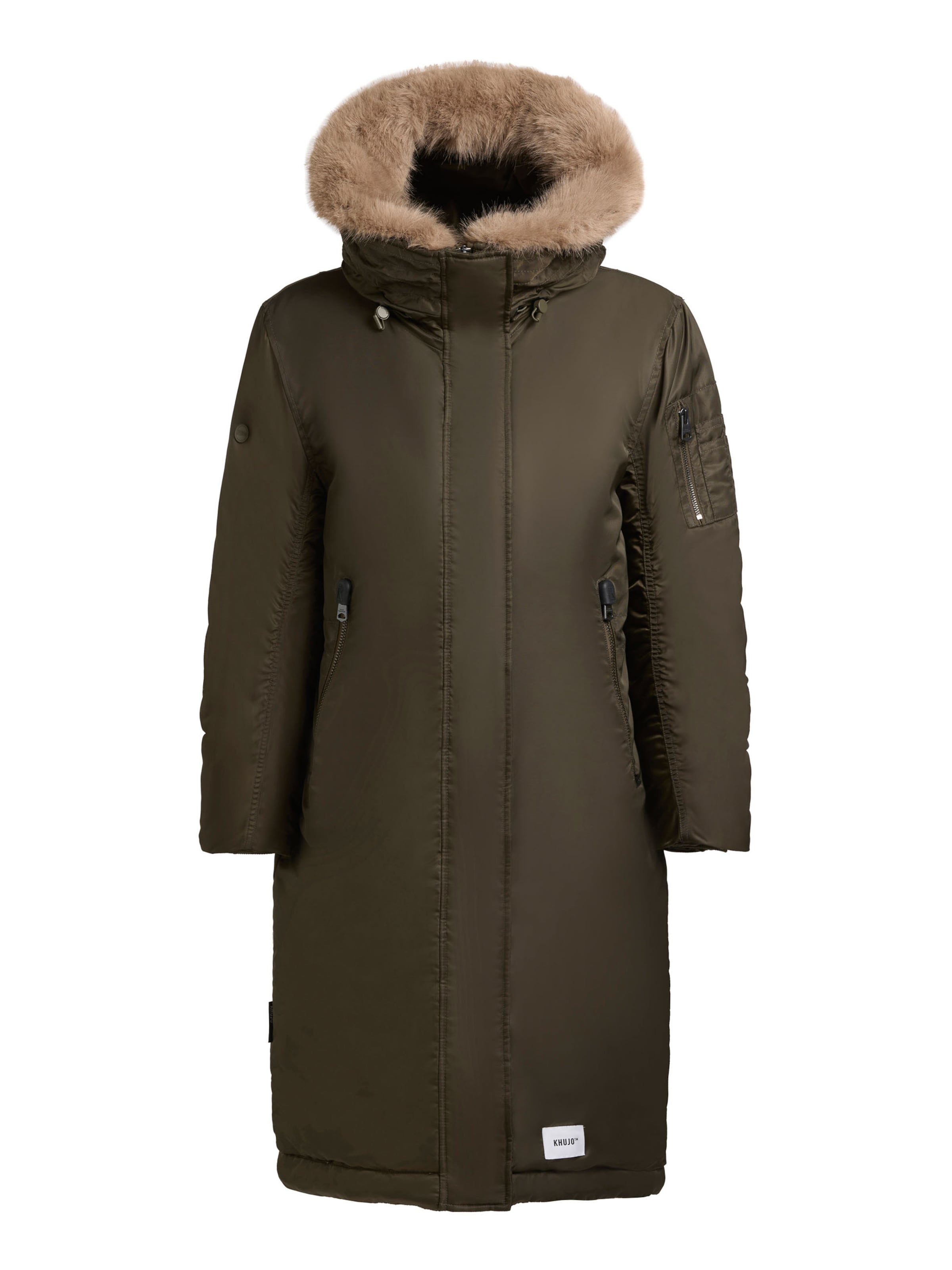 khujo Vinterkappa 'Oliva' i grön: framsida