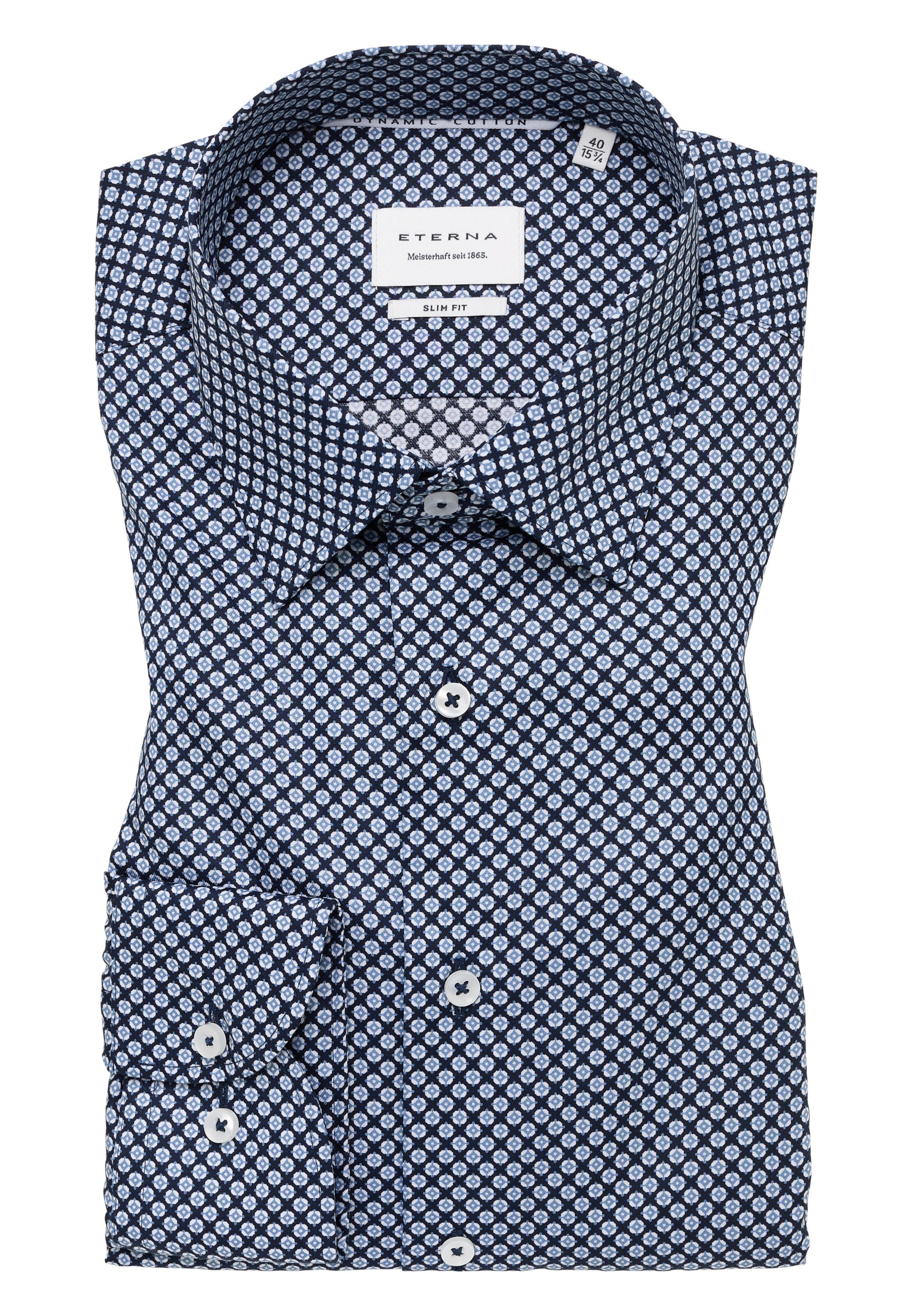 ETERNA Slim fit Button Up Shirt in Blue