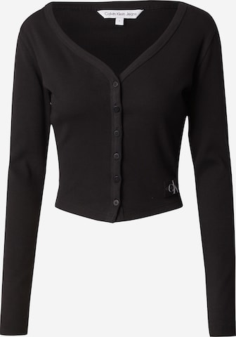 Calvin Klein Jeans Knit Cardigan in Black: front