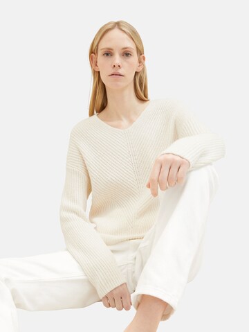 TOM TAILOR Pullover in Beige