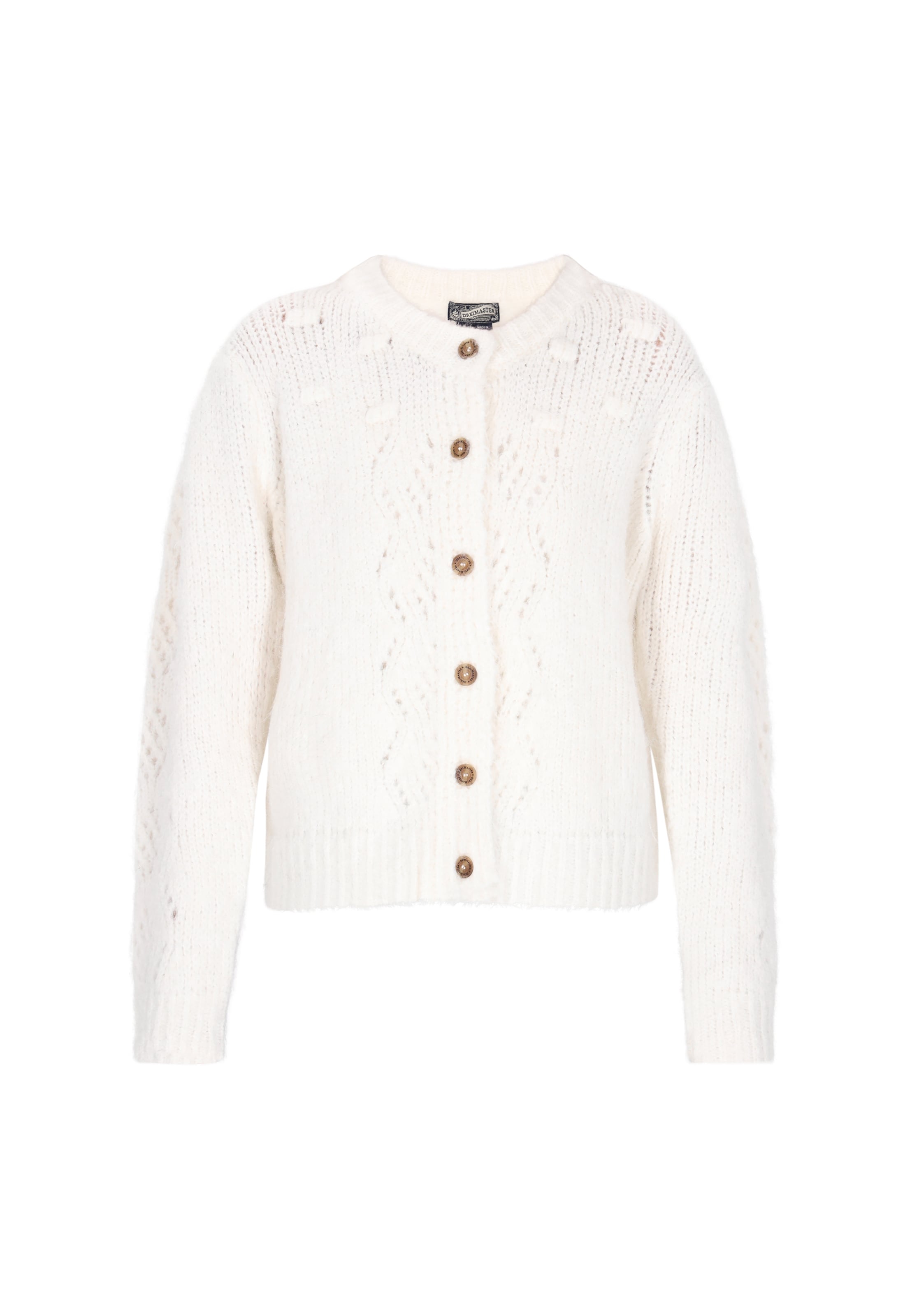 DreiMaster Vintage Knit cardigan in White: front