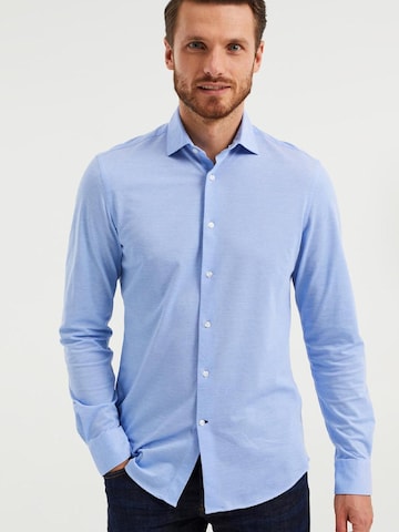 WE Fashion Slim fit Button Up Shirt in Blue