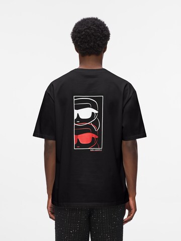 Karl Lagerfeld Тениска 'Ikon Fusion' в черно