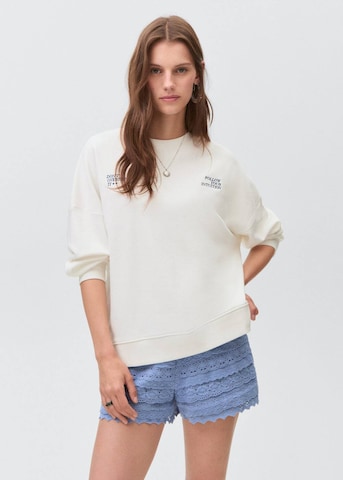 MANGO TEEN Sweatshirt 'Think' in Wit: voorkant