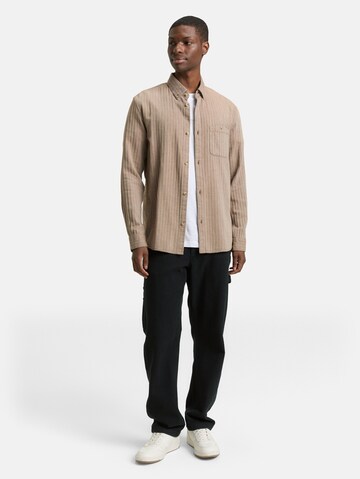 TOM TAILOR DENIM Regular fit Button Up Shirt in Brown