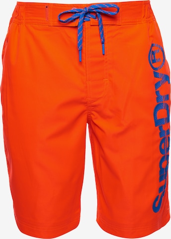 Skinny Shorts de bain Superdry en orange : devant