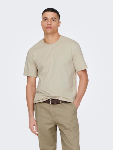 T-Shirt 'Max' Only & Sons en beige : devant