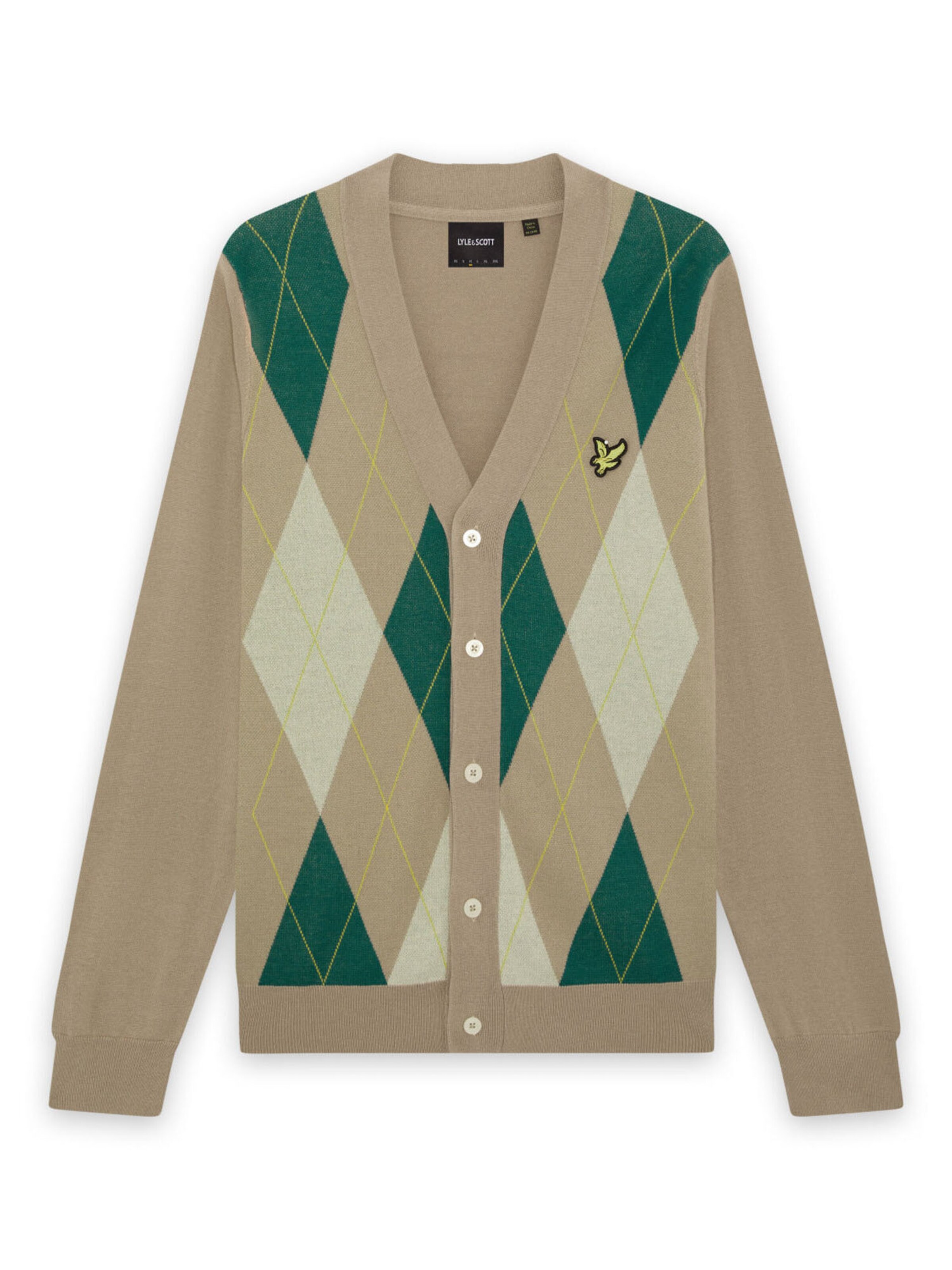 Lyle & Scott Knit Cardigan in Beige: front