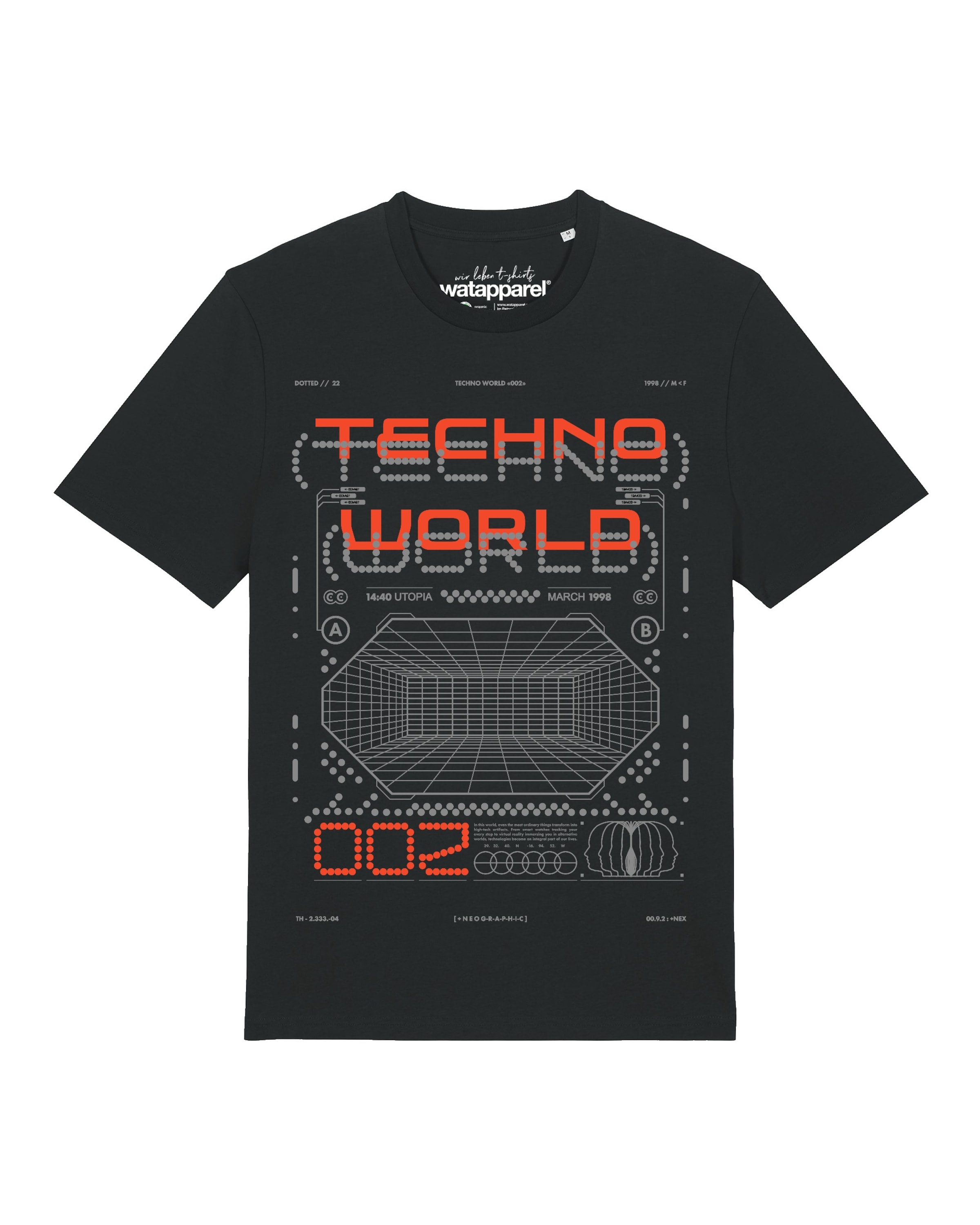 T-Shirt 'Technoworld' Watapparel en noir : devant
