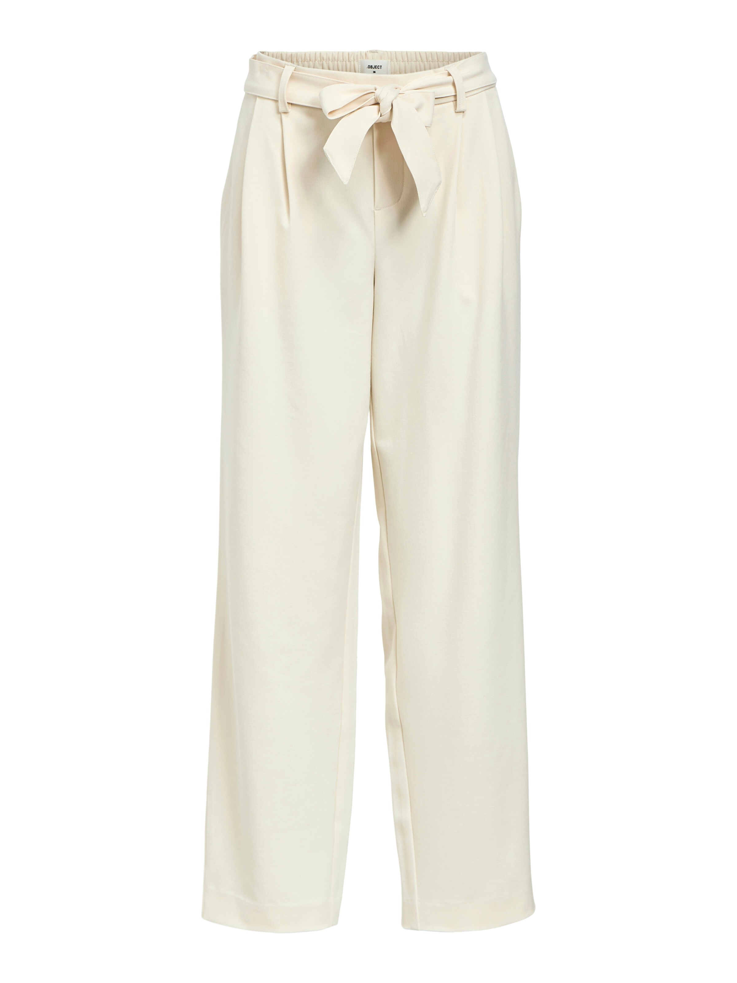 OBJECT Wide leg Pleat-Front Pants 'Lisa' in Beige: front