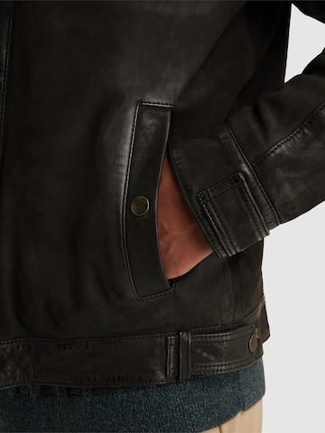 VANGUARD - Chaqueta de entretiempo 'Chainracer leather jacket' en negro