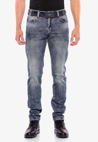 CIPO & BAXX Slimfit Jeans 'Gridlock' in Blauw: voorkant