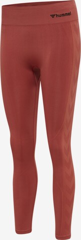 Hummel Skinny Sportbroek in Oranje