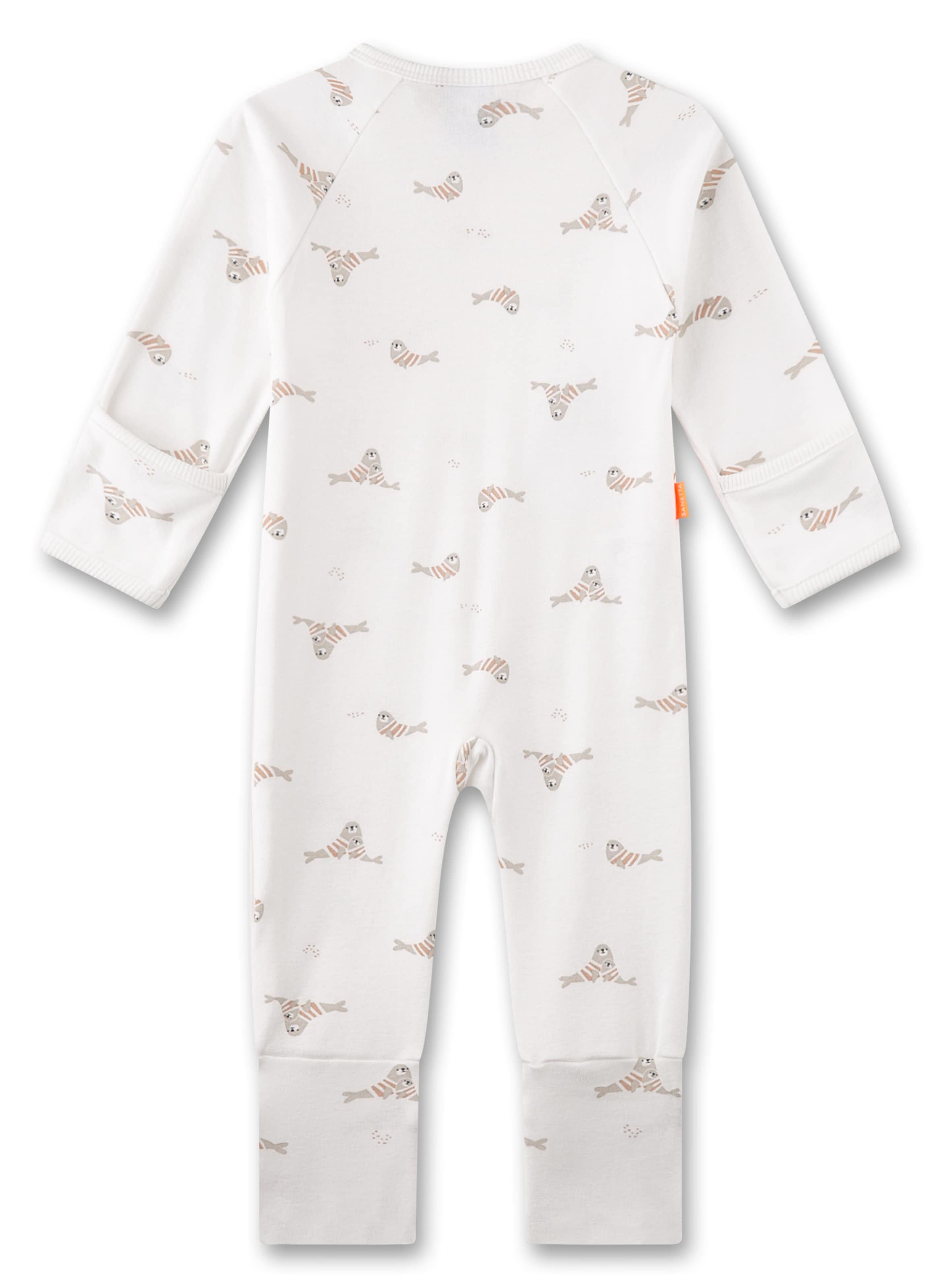 Sanetta Strampler 'Robbe' (GOTS) in Weiß