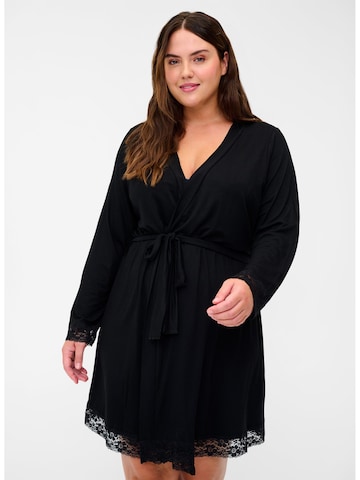 Robe de chambre Zizzi en noir : devant