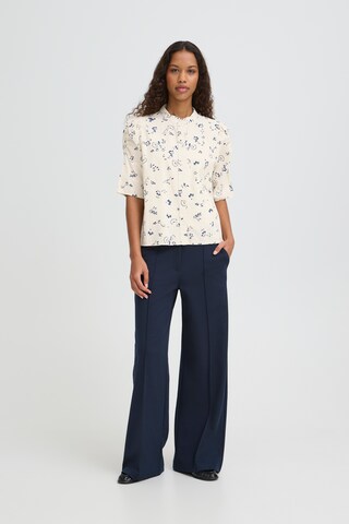 ICHI Bluse 'IHQWINA SH2' i hvid