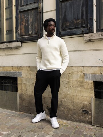 DAN FOX APPAREL Pullover 'Leart' i hvid