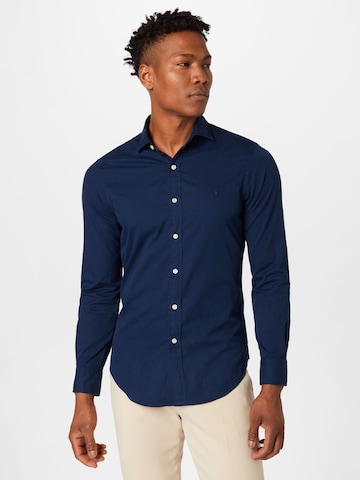 Polo Ralph Lauren - Ajuste estrecho Camisa en azul: frente