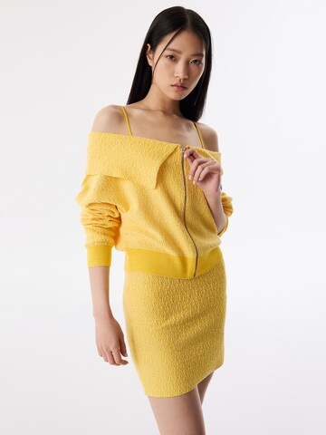 Twist Sweat jacket 'Lurex ' in Yellow: front