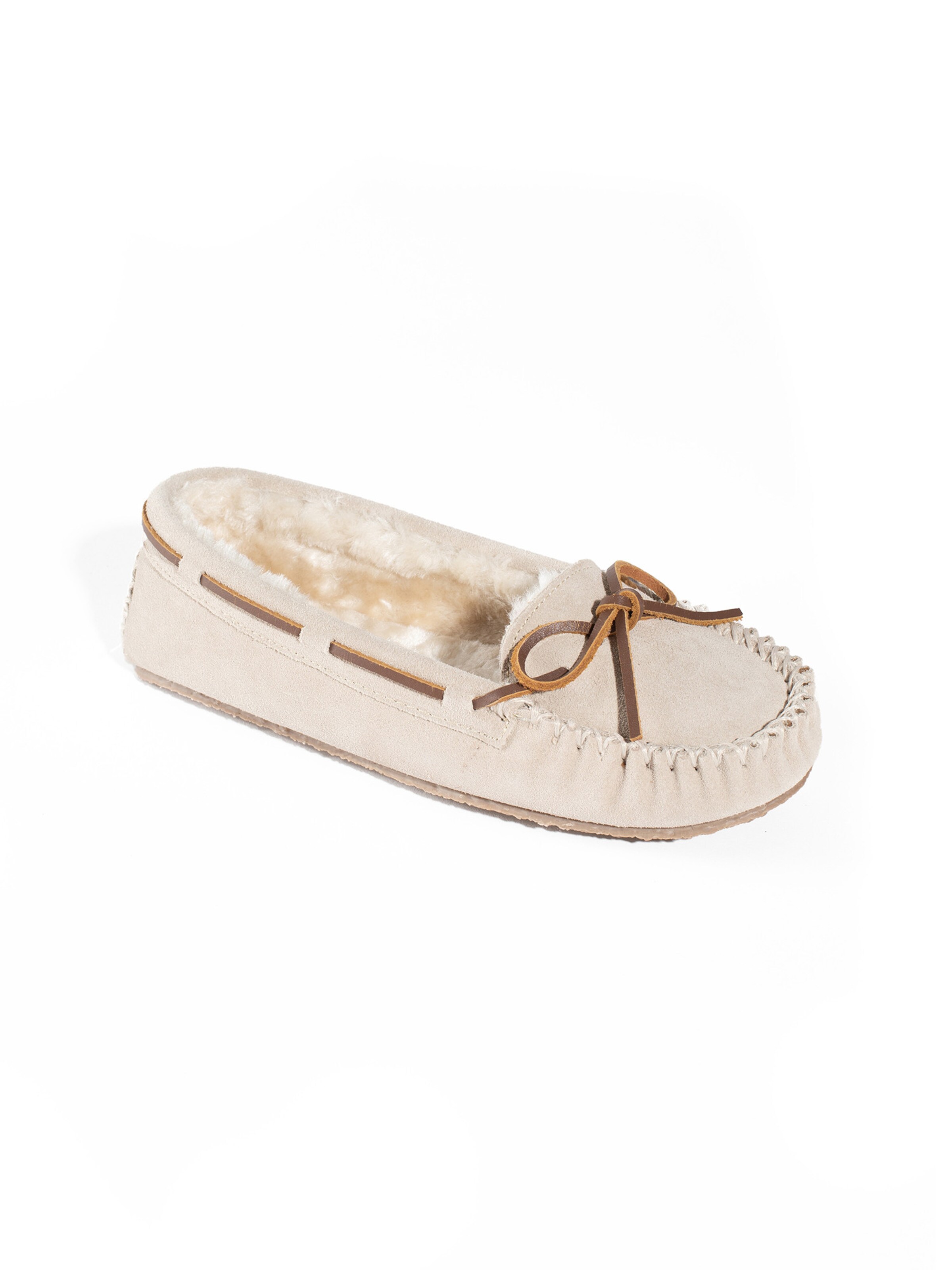 Frauen Hausschuhe Minnetonka Mokassin 'Cally' in Beige - UJ03169 Frauen Hausschuhe Minnetonka Mokassin 'Cally' in Beige - UJ03169