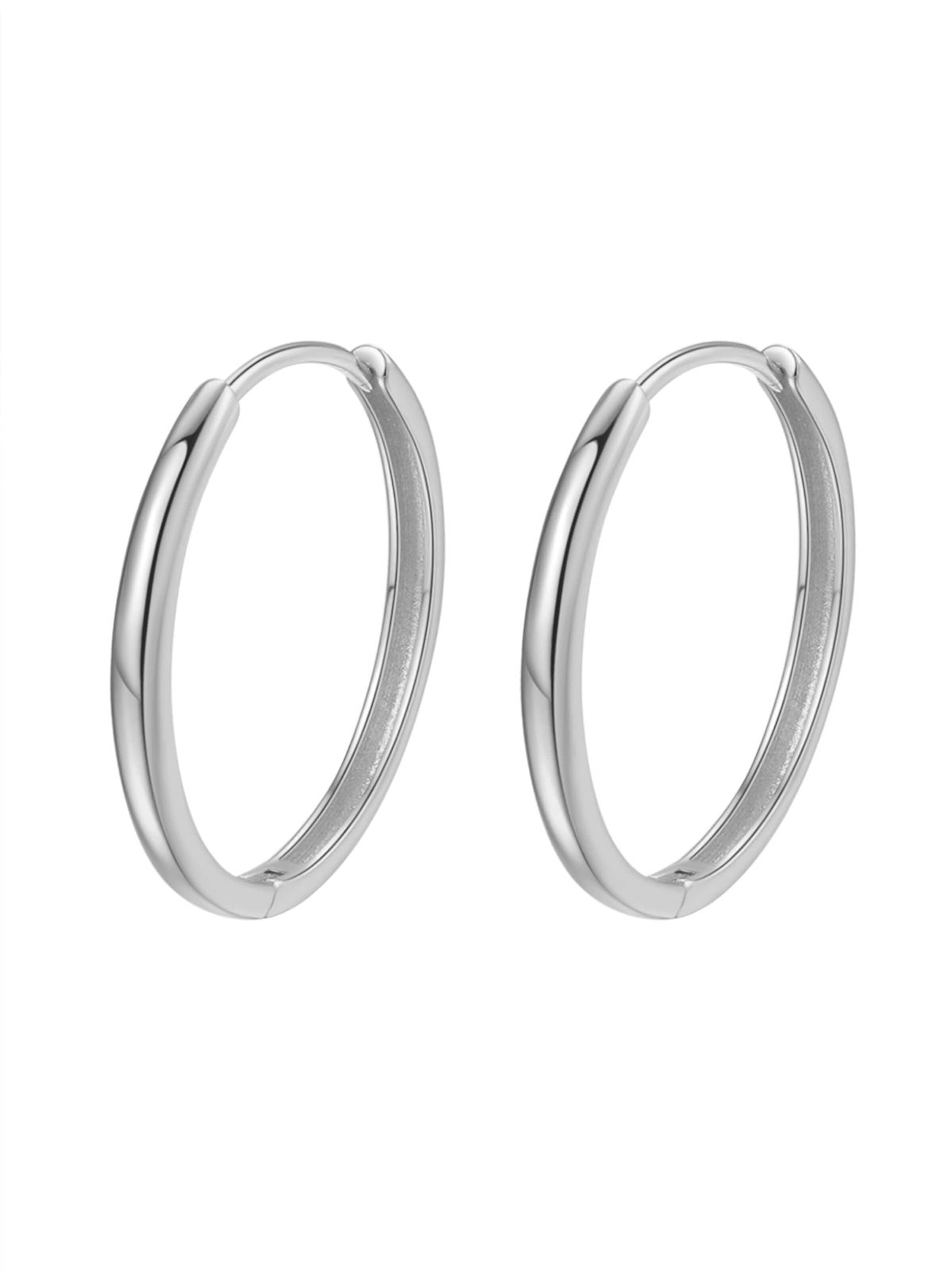 Boucles d'oreilles 'Mid Chunky' Hey Happiness en argent : devant
