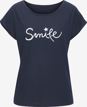 T-shirt BEACH TIME en bleu : devant