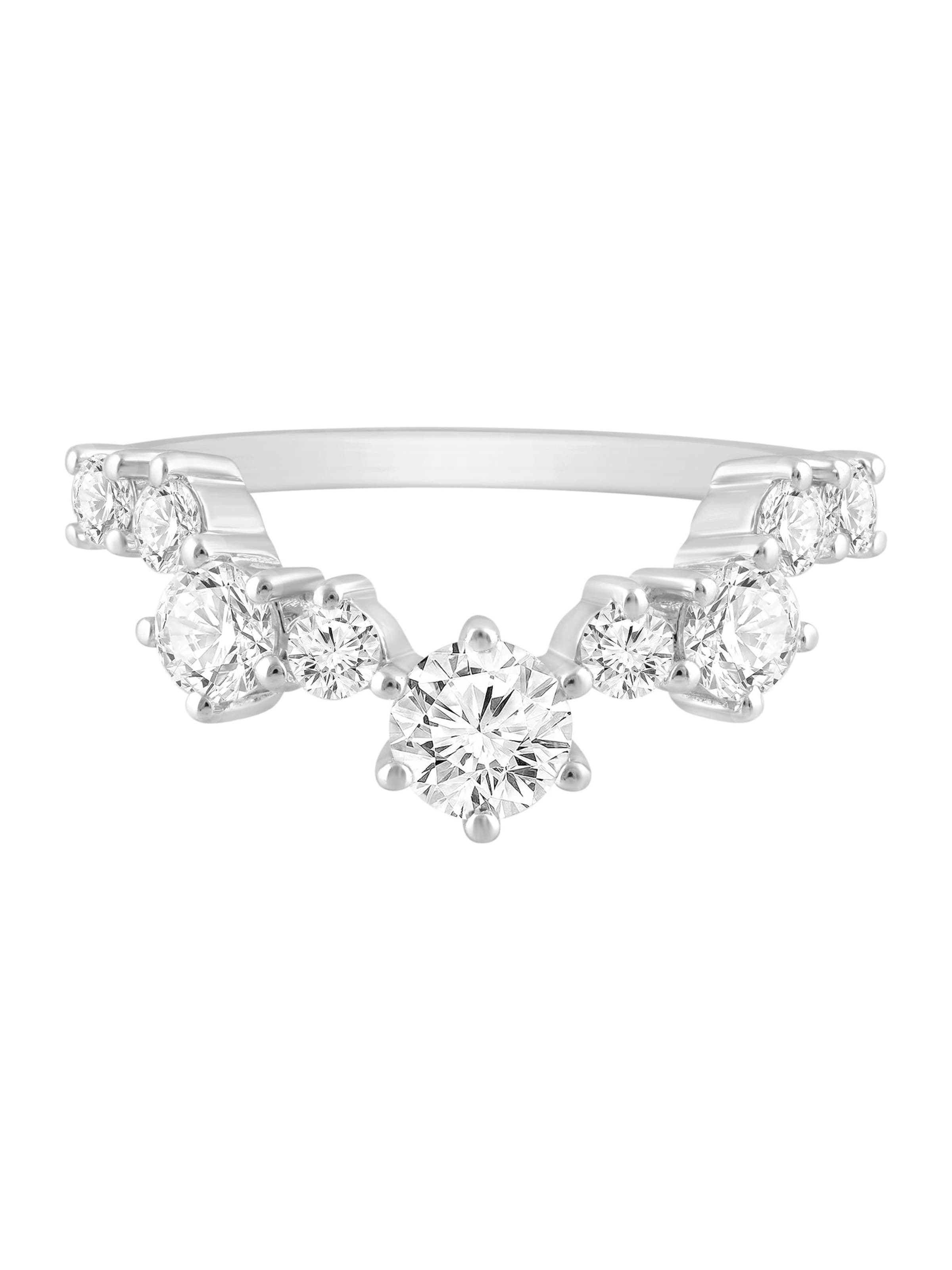 ETHISHER DIAMANTEN Ring in Silver: front
