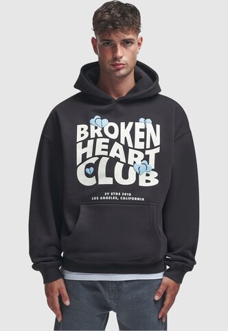 2Y Studios Sweatshirt 'Broken Heart Club' in Black: front