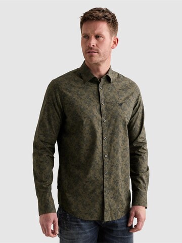PME Legend Regular fit Overhemd 'Shirt with allover print and embroidered logo' in Groen