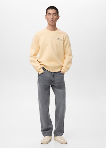 MANGO MAN Sweatshirt 'Bcn' in Yellow