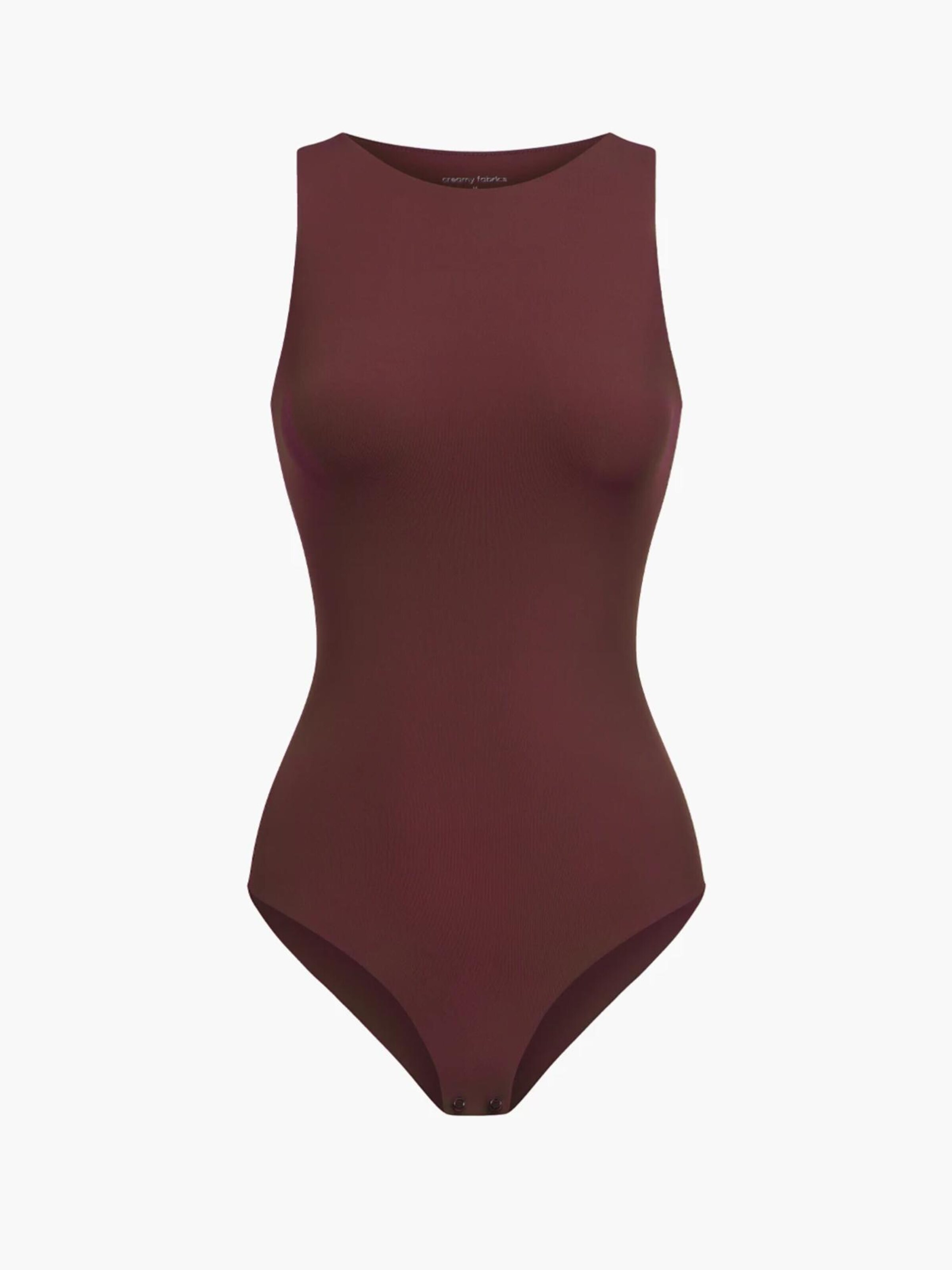 Body modellante 'Crew Neck Bodysuit String' di cfab (formerly creamy fabrics) in rosso: frontale