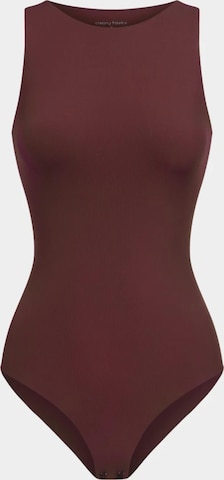 Body modellante 'Crew Neck Bodysuit String' di cfab (formerly creamy fabrics) in rosso: frontale
