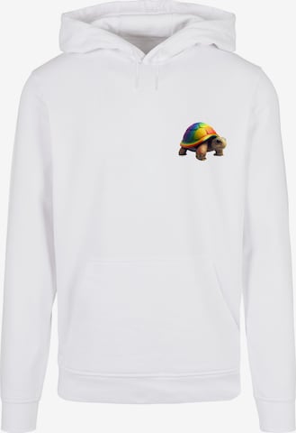 Sweat-shirt 'Rainbow Turtle' F4NT4STIC en blanc : devant
