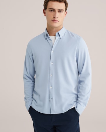 WE Fashion Rovný strih Košeľa - Modrá: predná strana