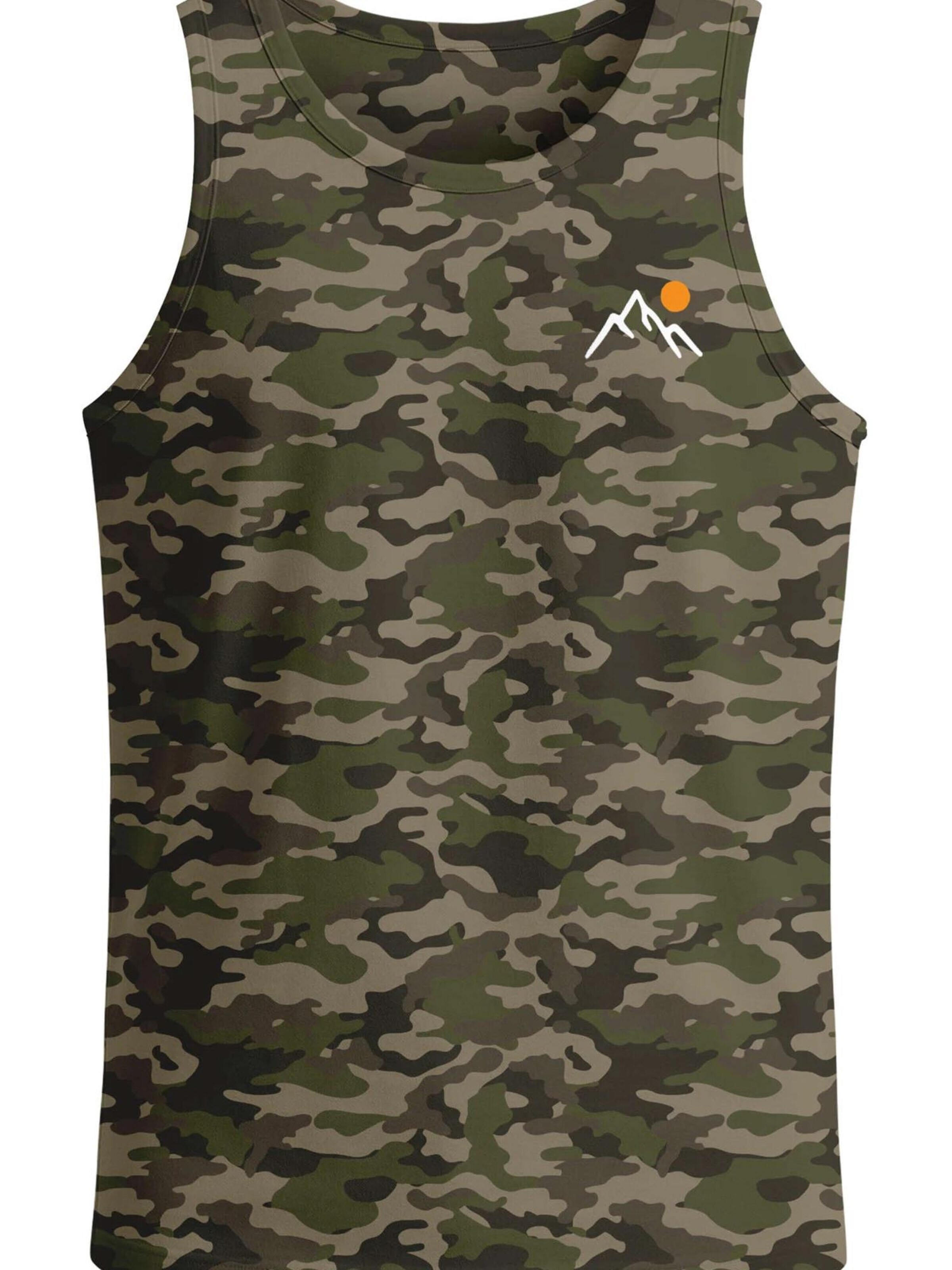 Neverless Shirt 'Mountain Sun' in Green